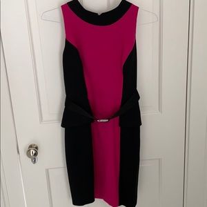 Milly Peplum Style navy and pink dress